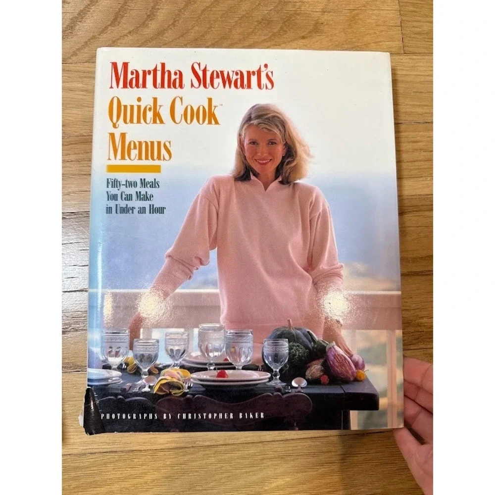 Lot of 4 Martha Stewart Cookbooks, Baking Quick Cook & Martha Living 80s-90s VTG